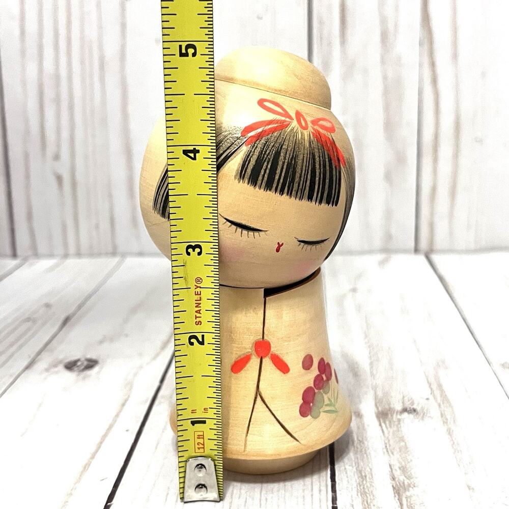 Vintage Kokeshi Doll Signed Sato Suigai w/ Original Box Japan Signed By Artist - Picture 10 of 12